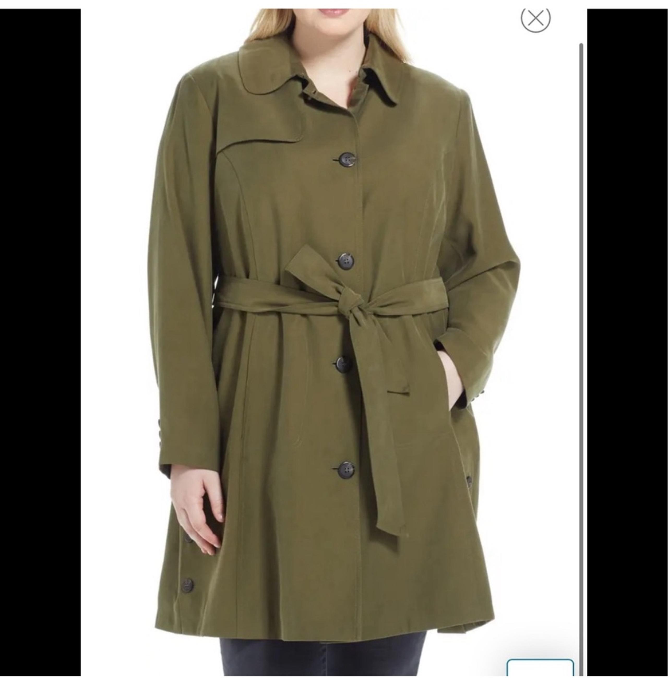 Ellen Tracy Mixed Media Trench Coat Nwt 1X