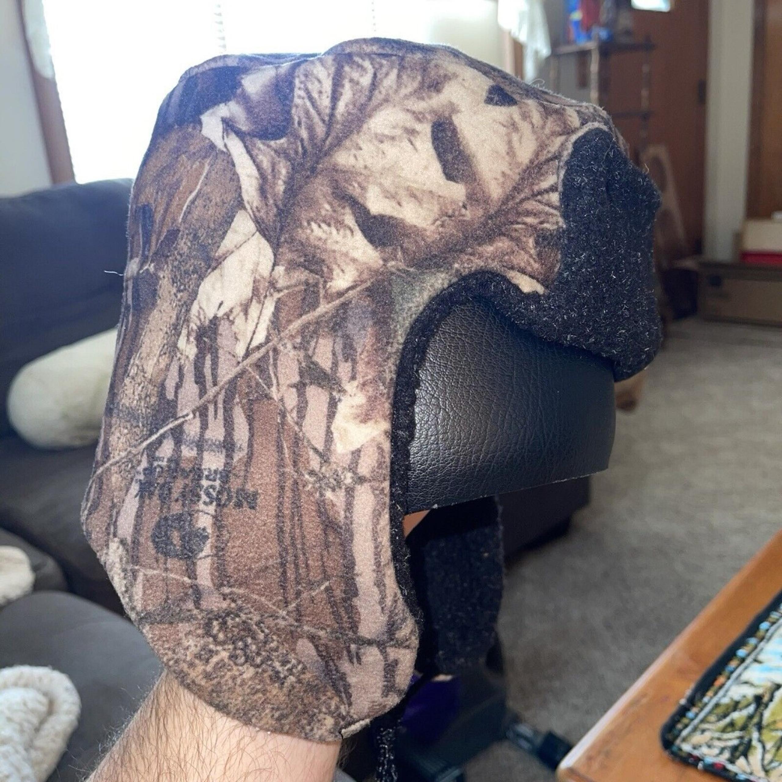 Vintage Mossy Oak Camo Fleece Trapper Hat Size Medium Ear Flaps Made in USA Rare