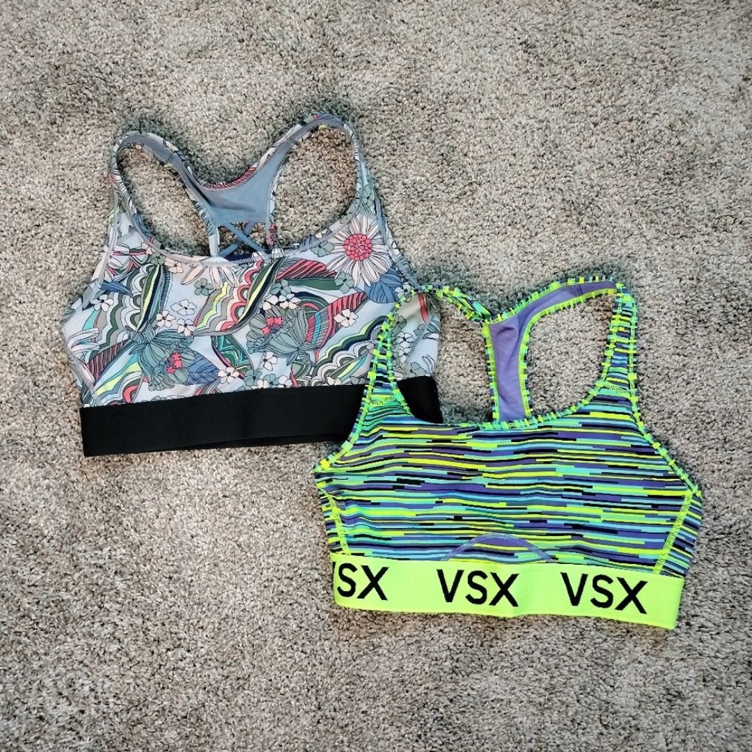 Victoria Secret Sport Sports Bra Bundle Multi-color Racer Back Size M 2 Pack