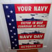 Vintage 1946 WWII Navy Day October 27 Cardboard Poster