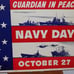Vintage 1946 WWII Navy Day October 27 Cardboard Poster
