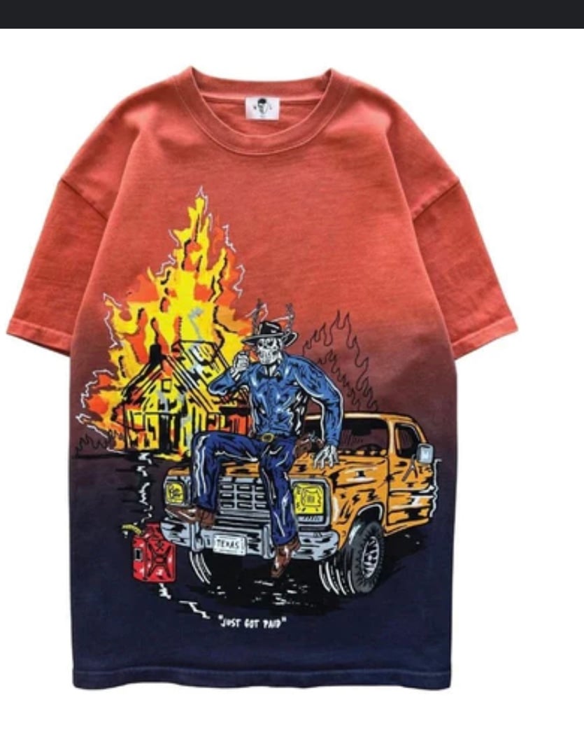 WARREN LOTAS “ JUST GOT PAID” WARREN LOTAS DIP DYE TEE SHIRT SIZE LARGE
