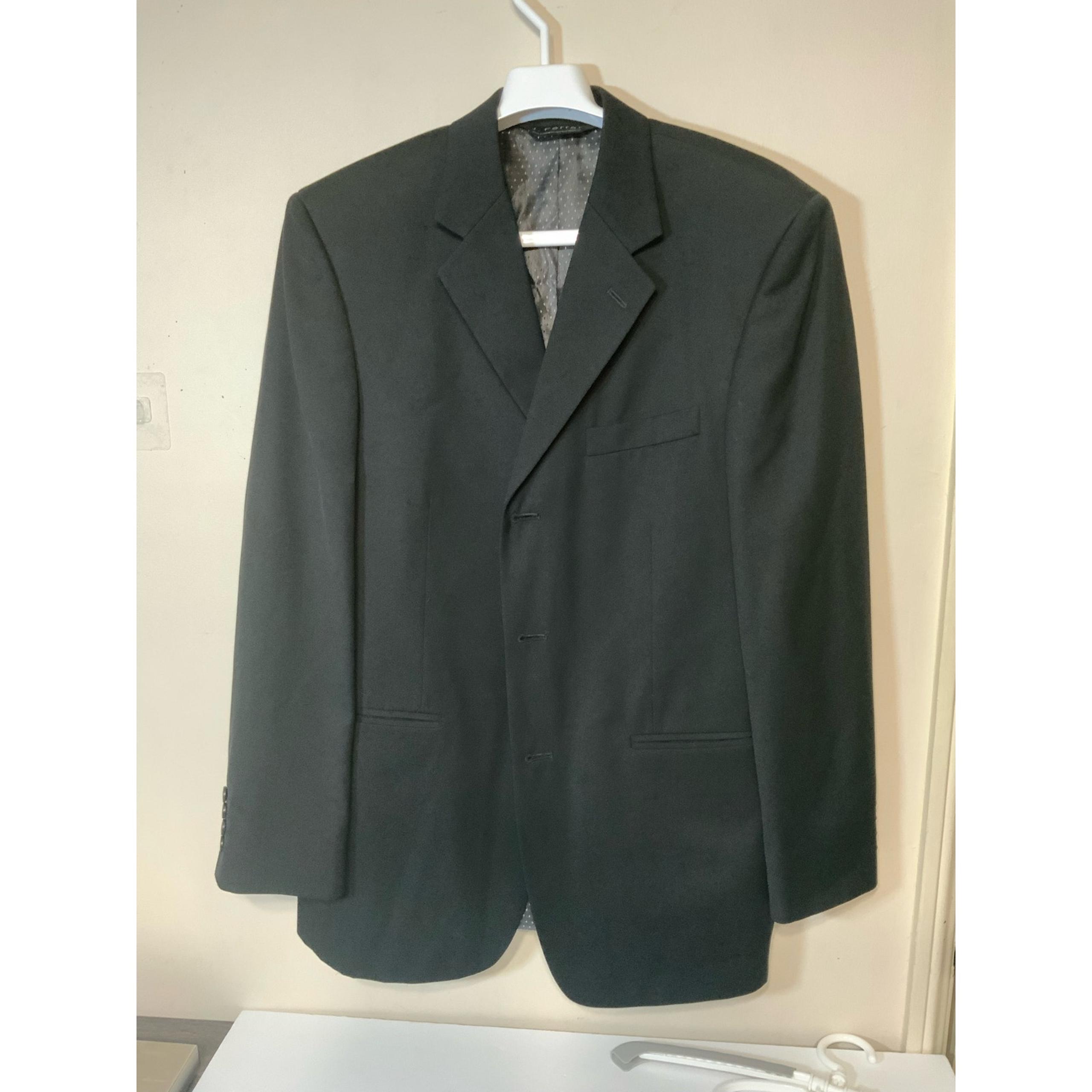 J.Ferrar Black Men's Pure Wool 3 Button Blazer Suit Size L - USED