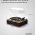 Angels Horn Vinyl Record Player Bluetooth Turntable Built in Speakers Walnut