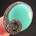 STERLING SILVER & faux TURQUOISE ladies ring 925 size 6.5 11.4g! ESTATE SALE!