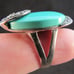 STERLING SILVER & faux TURQUOISE ladies ring 925 size 6.5 11.4g! ESTATE SALE!