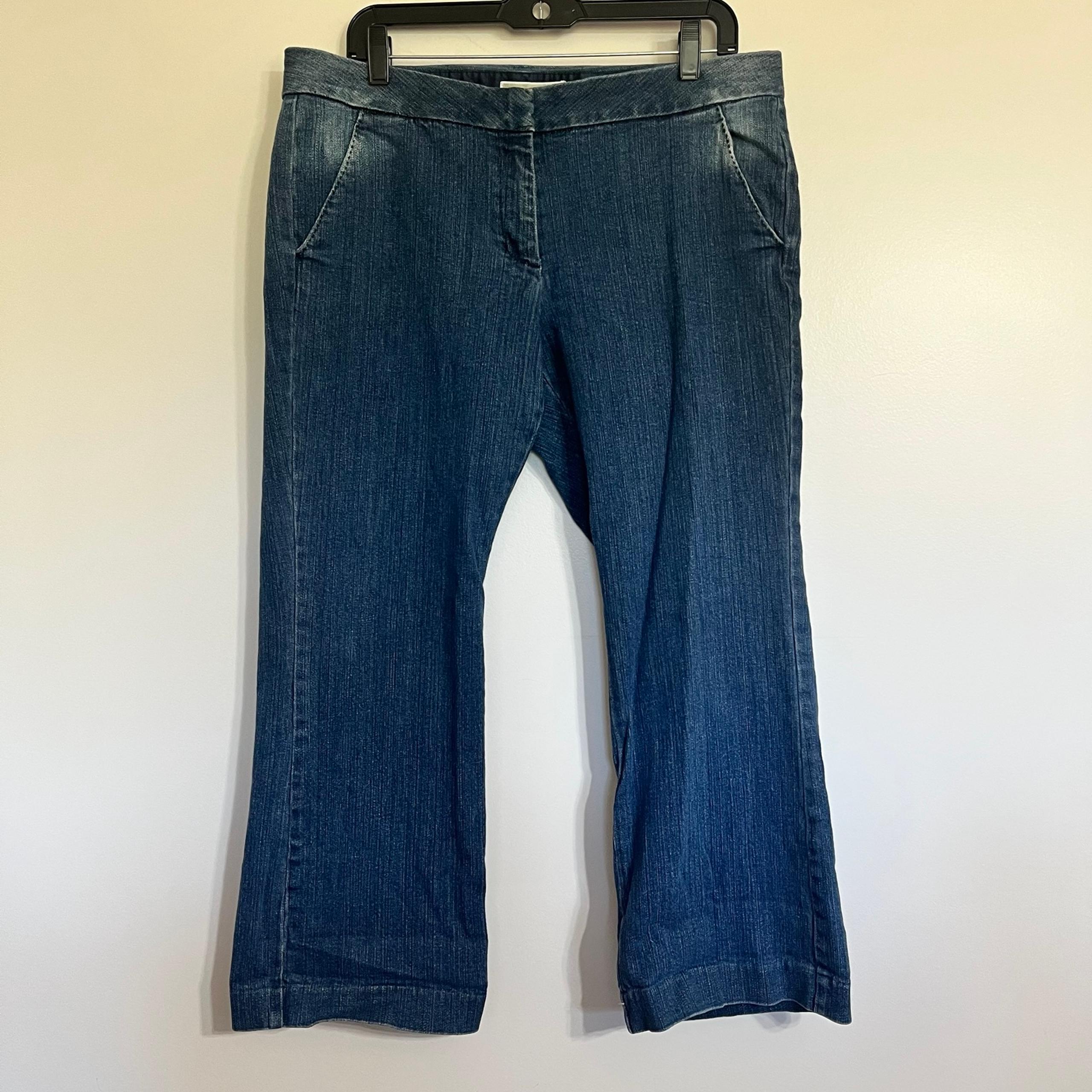 Women’s Michael Kors Huston Wash Cropped Wide Leg Jeans Size 12