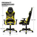 Yellow PC Gaming Racing Chair Ergonomic High Back Office Computer Executive Seat