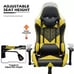 Yellow PC Gaming Racing Chair Ergonomic High Back Office Computer Executive Seat