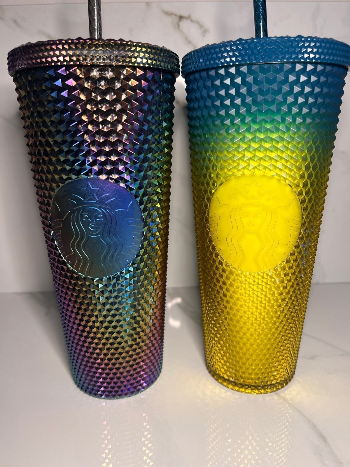 Starbucks 2023 Fall Halloween Oil Slick & Lemon Venti 2 Tumbler Set