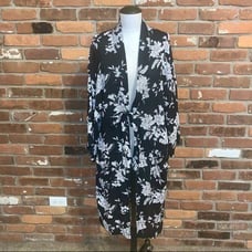 Spiritual Gangster Black Floral Tie Front Kimono