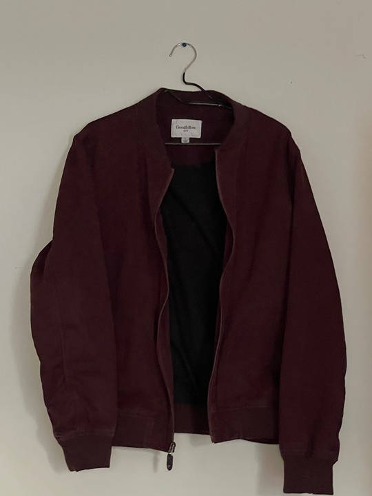 goodfellow & co bomber jacket - red, size L