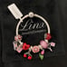 Linx Snake Chain Bracelet with Pink and Red Themed Charms