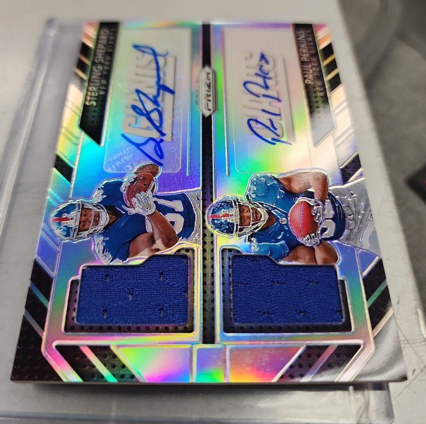 Sterling Shepard / Paul Perkins Duel Autograph /99 New York Giants NFL Signed