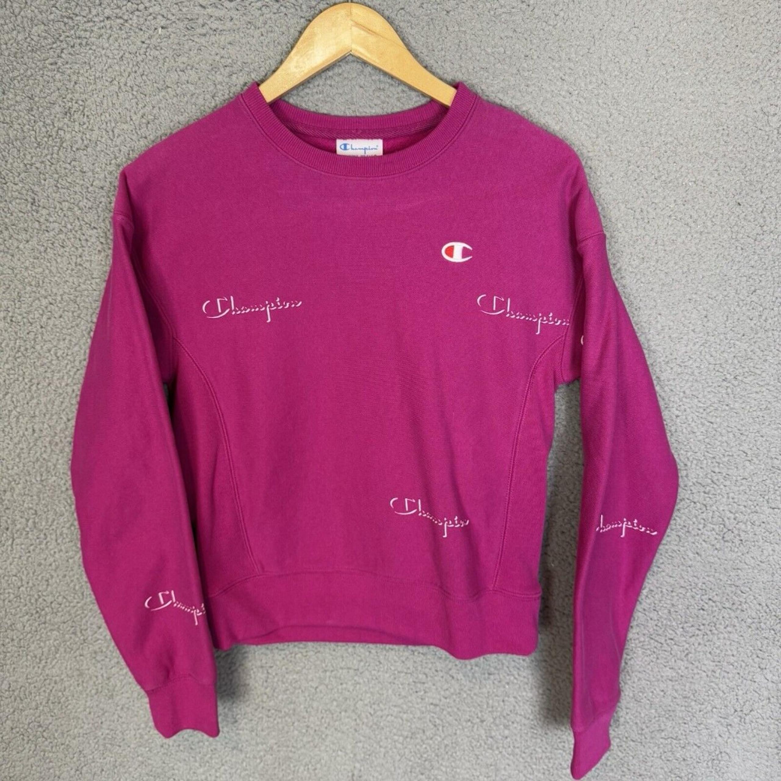 Champion Sweatshirt Womens XS Pink Reverse Weave Crew Neck Fleece