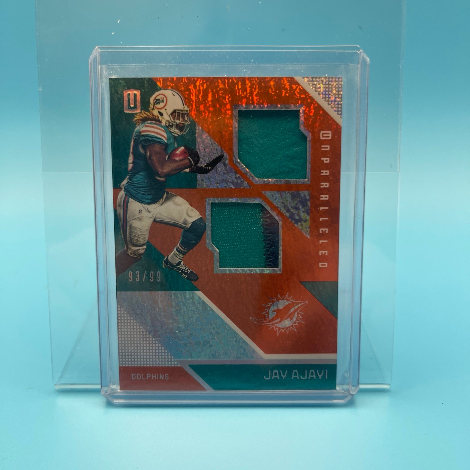 2016 Panini NFL Jay Ajayi Patch Insert 93/99 Miami Dolphins Unparalleled Card NM