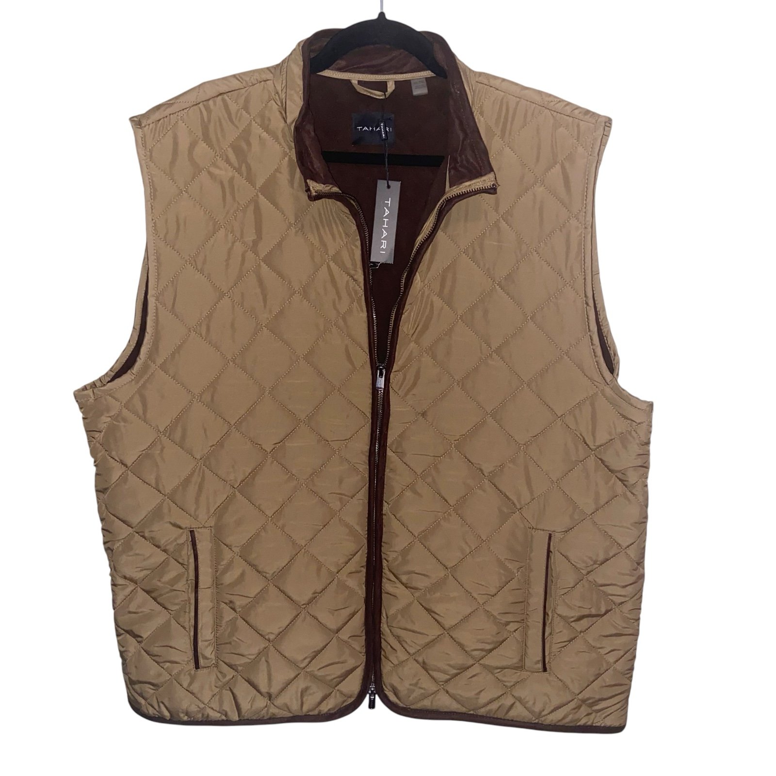 Tahari Vest Womens Plus Size 2X Quilted Fleece Lined Full Zip Pockets Outdoor N