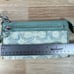 Coach Audrey OP Art Swirl Zippy Wallet Wristlet 45531 Blue Teal Green Silver