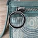 Coach Audrey OP Art Swirl Zippy Wallet Wristlet 45531 Blue Teal Green Silver