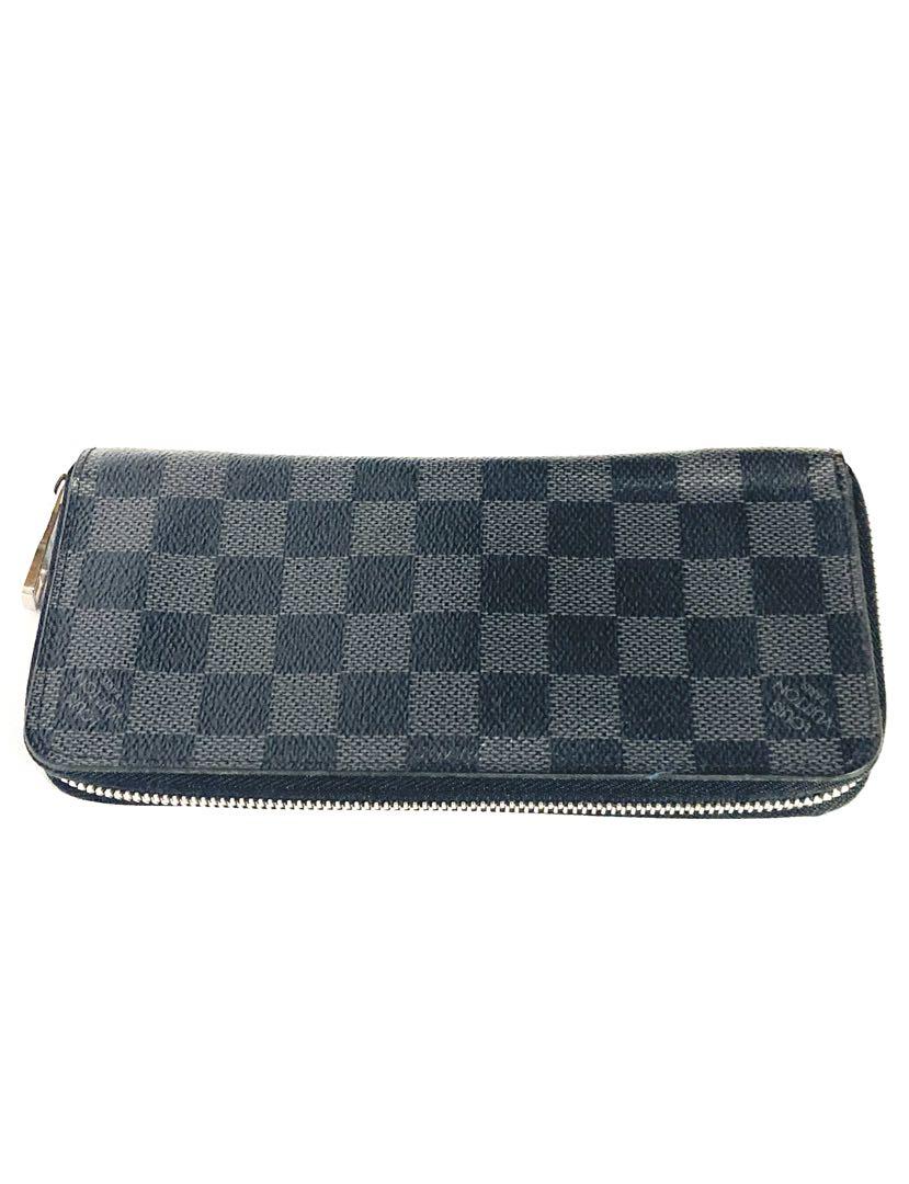 Louis Vuitton N63095 Damier Graphite Long Wallet with Initials
