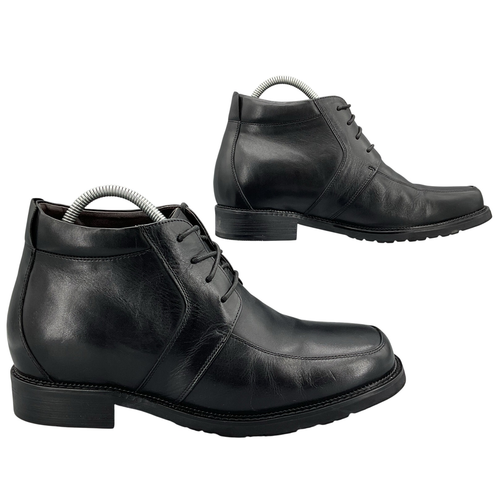 Calto Men’s G9905 Invisible Elevator Leather Shoes Black Size 9