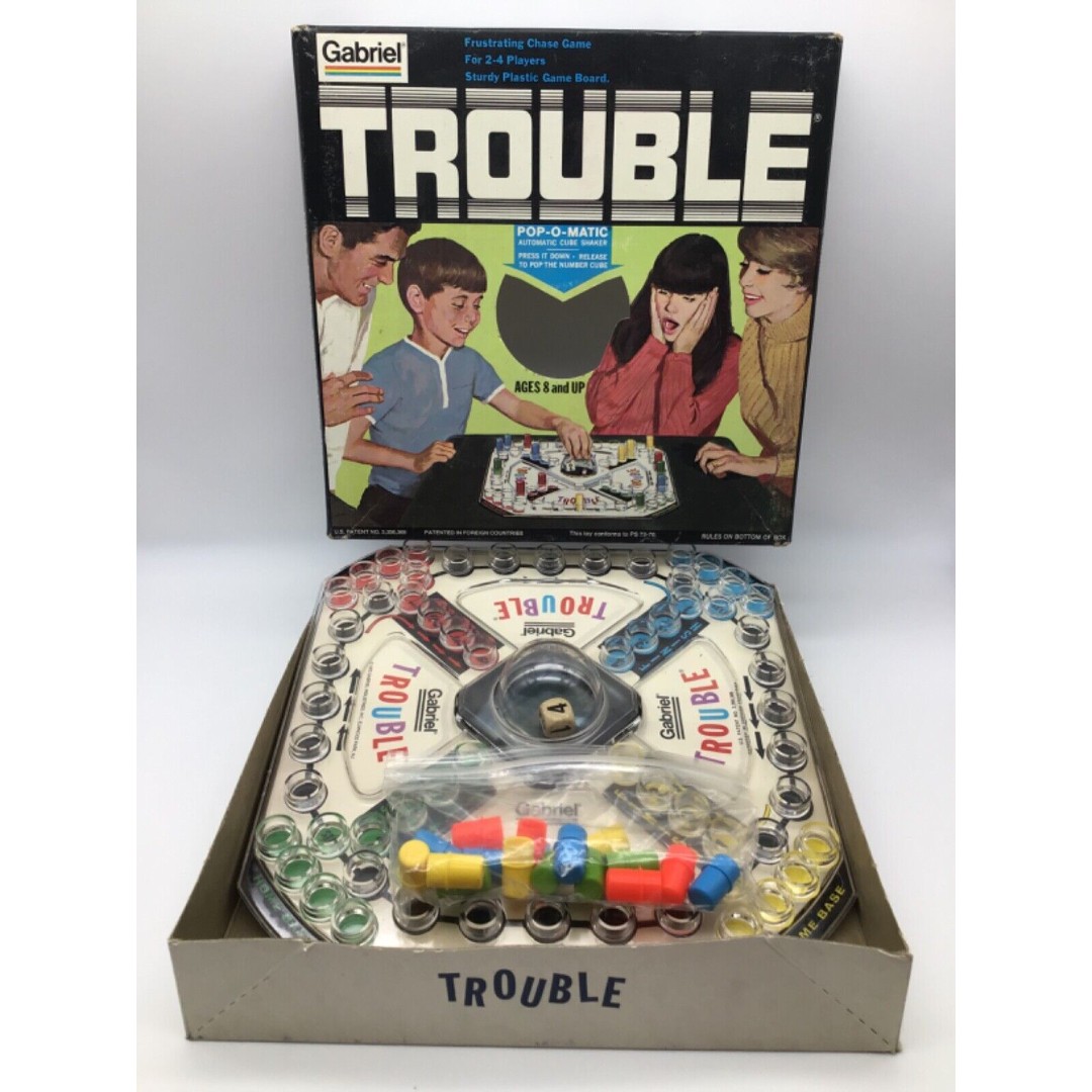 Gabriel 1975 Trouble Pop-O-Matic Board Game # 7310