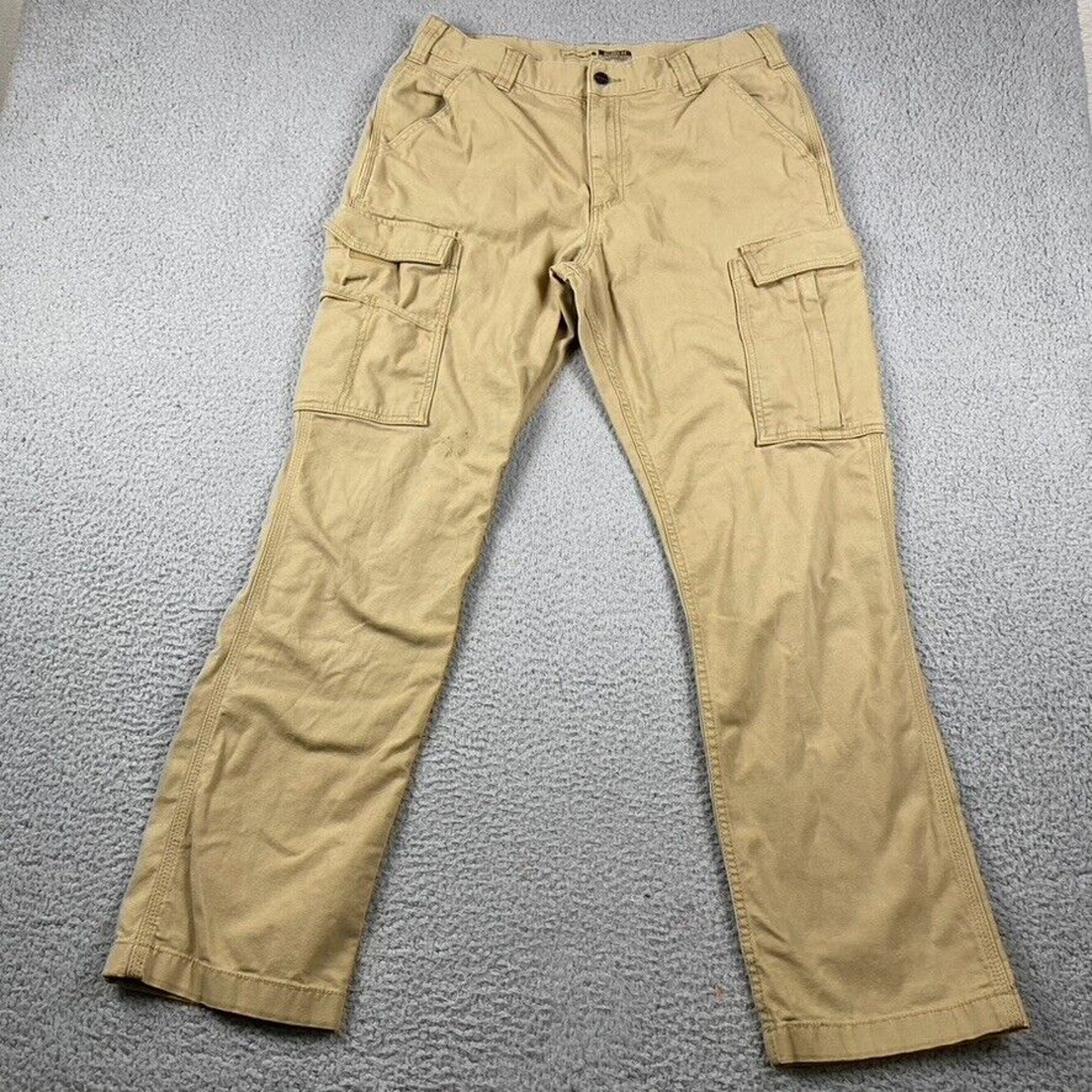 Carhartt Workwear Canvas Cargo Workwear Pants Men's 34x32 Fit (32x31) Beige