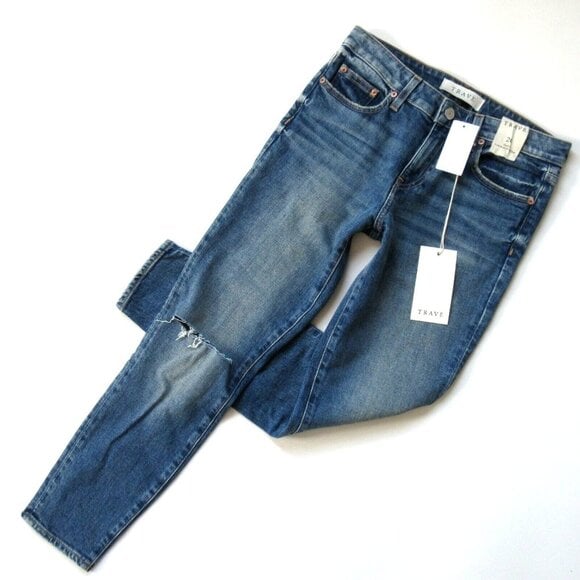NWT Trave Sophie in Heart Breaker Low Rise Slim Crop Stretch Jeans 26 268