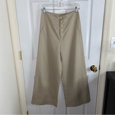 ILANA KOHN TAN LINEN MALLIN PANTS SIZE 6