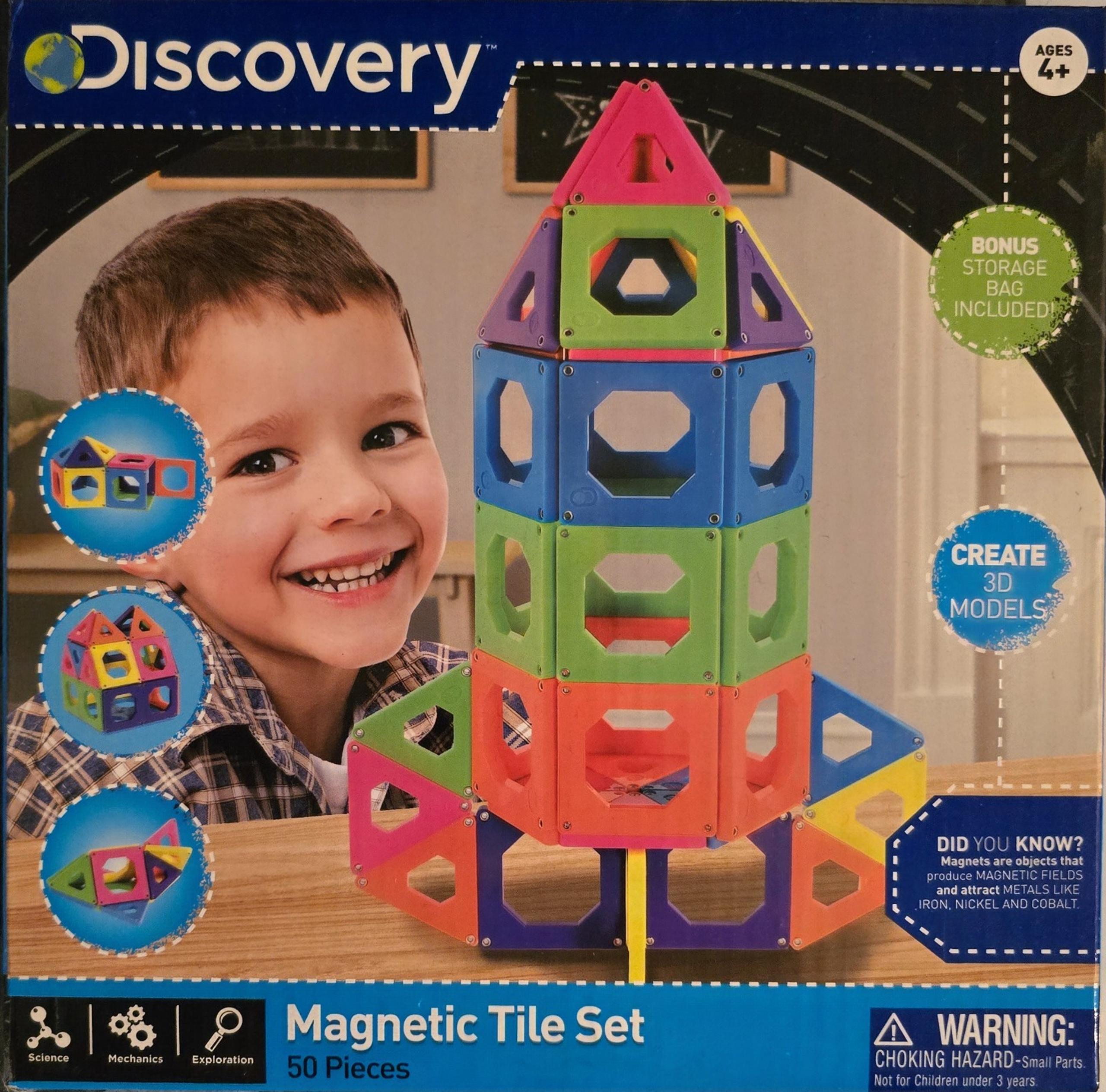 Discovery Kids Magnetic Tile Set (50 piece)