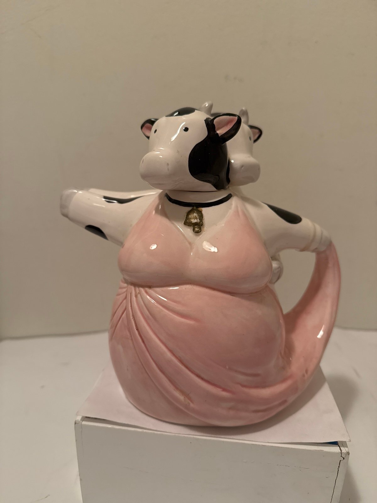 Vintage Cow Hugging Pitcher