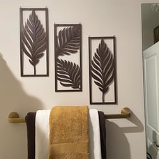 3 Pcs Wooden Art Wall Decor Leaf Sign Wall Accent Rustic Palm Leaf Wood Art
