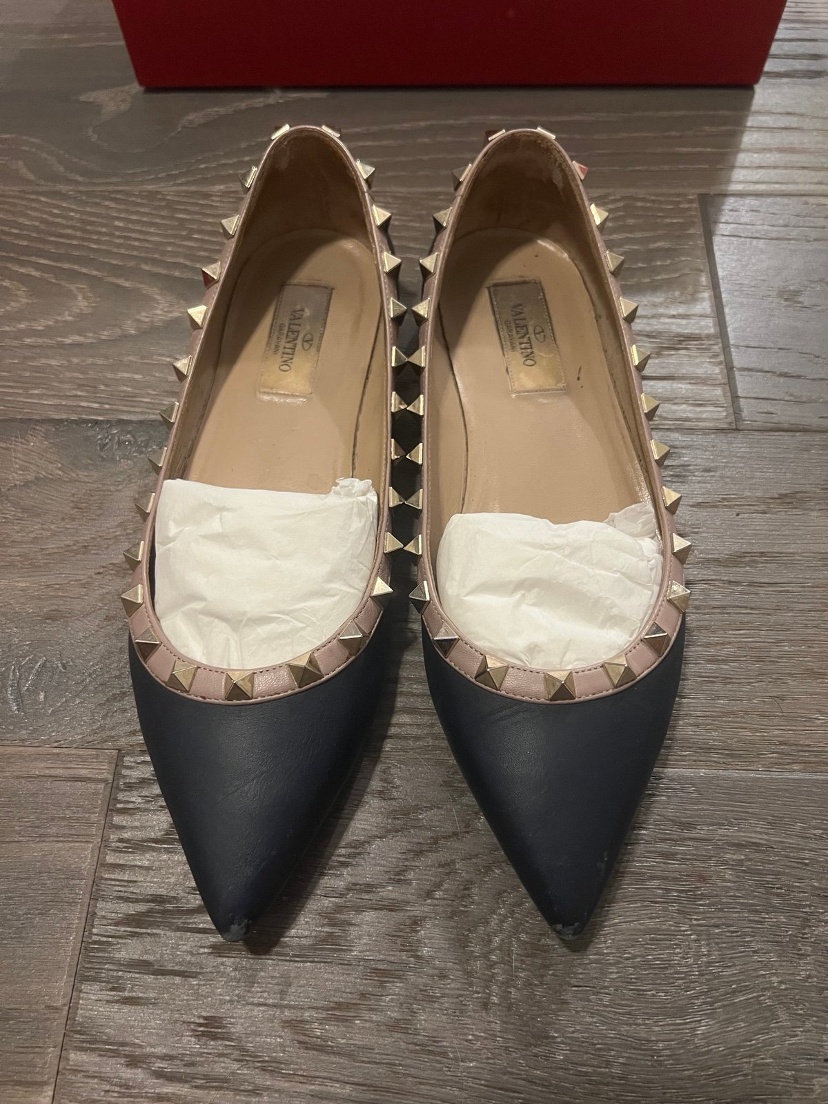Valentino Flat in Navy