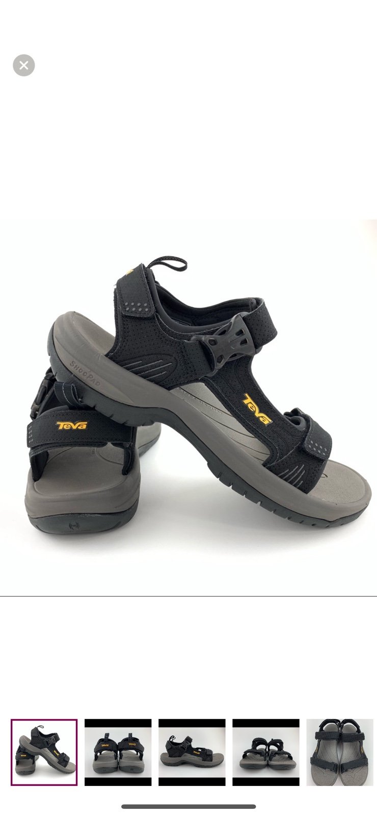 Teva Holliway 1006912 Sandals, Men's Size 11 Black Ankle Strap Sport GUC