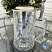 Vintage Pewter & Etched cut glass Bird Scene Stein West Germany