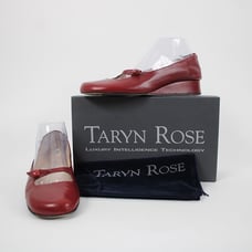 Taryn Rose Kristy Nappa Sz 39.5 M Red Leather Upper Inner 1.25 Wedge Heels