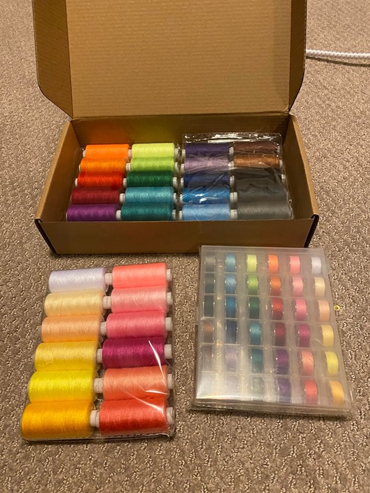 72Pcs 36 Colors Prewound Bobbins and Thread Spools for Hand & Machine Sewing, Em