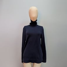 Theory Navy Blue Turtleneck Merino Wool Blend Sweater -Small