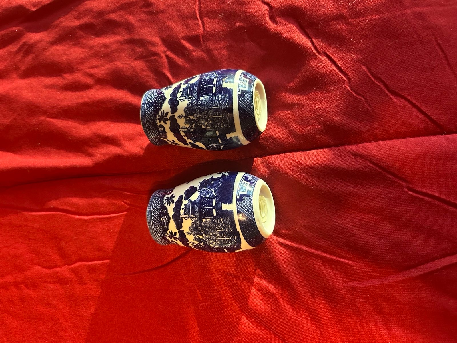 Blue willow salt and pepper shakers