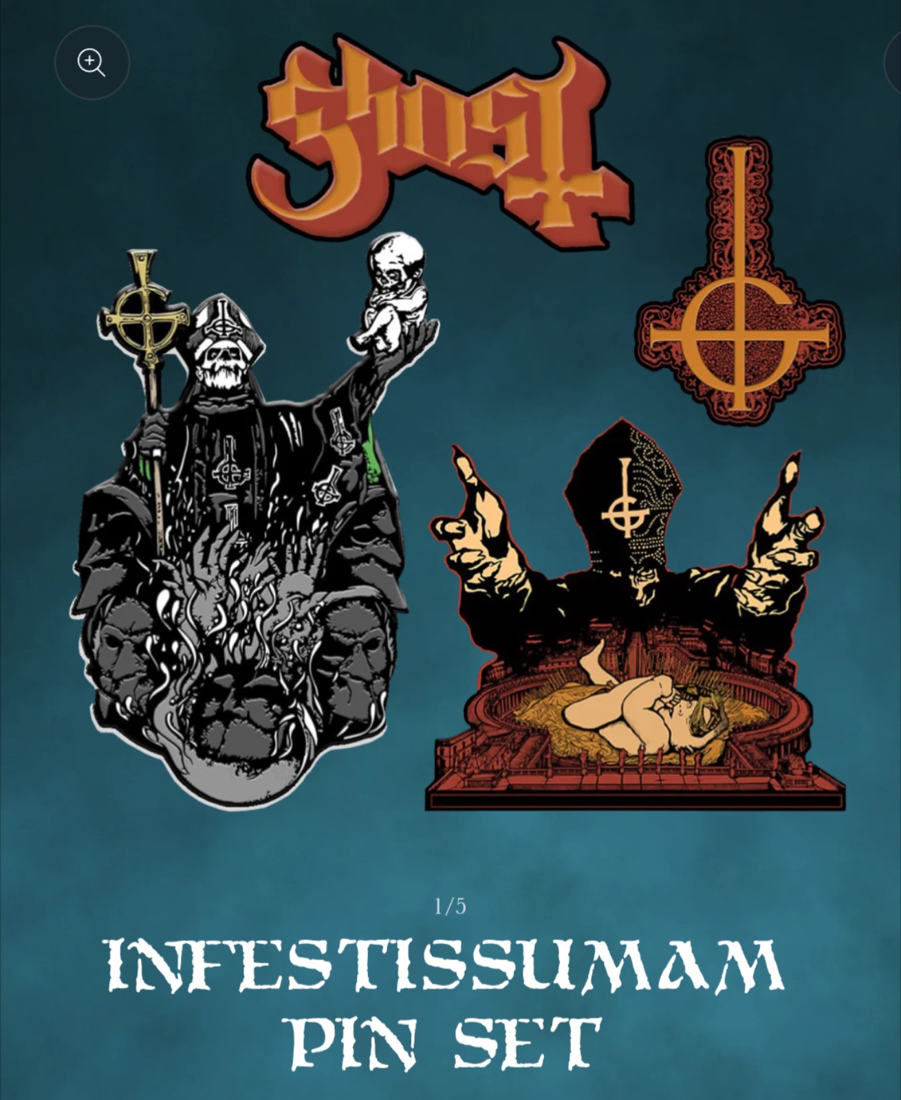New Ghost Infestissumam Anniversary 4 pc Enamel Pin Set