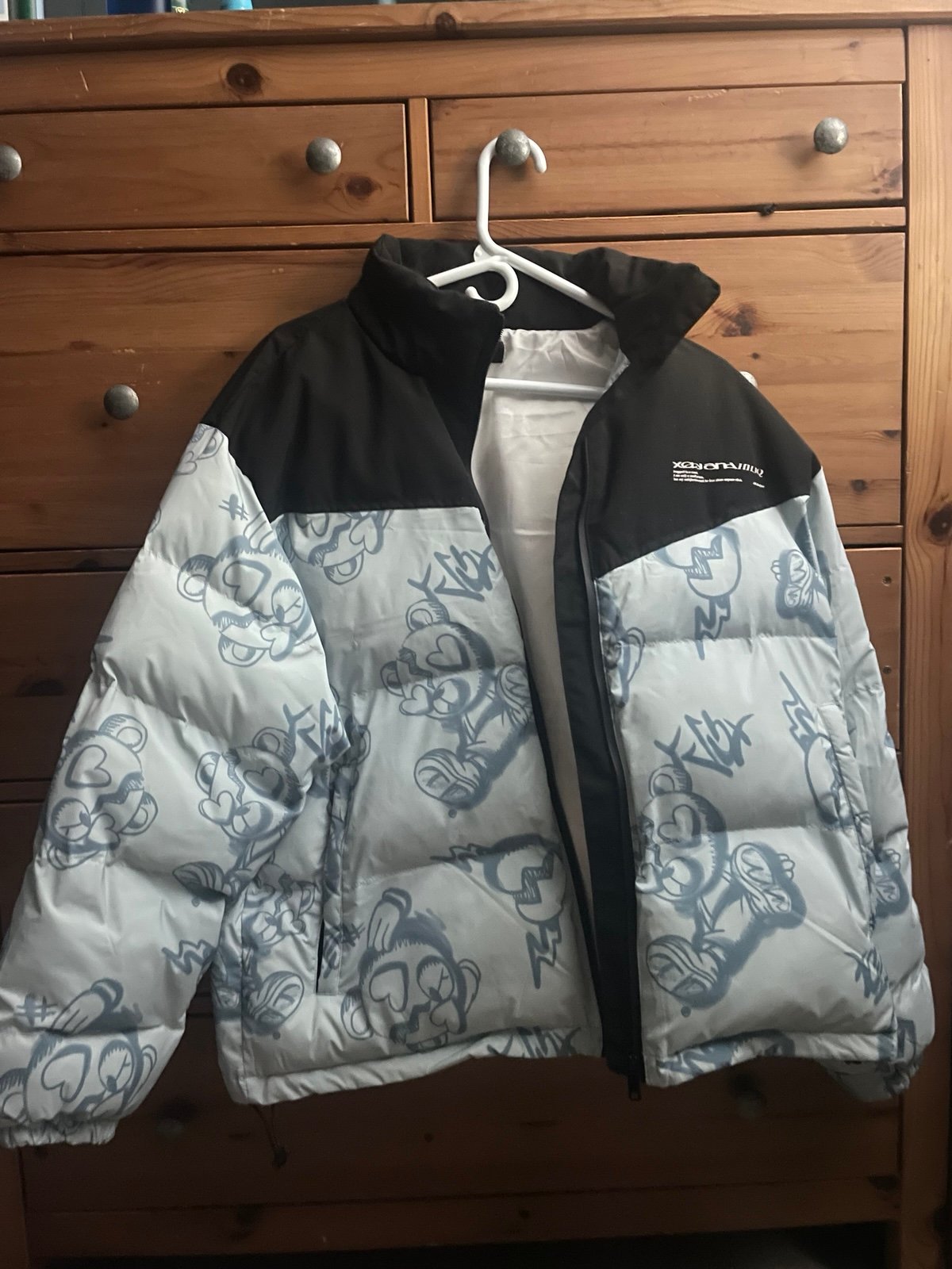 Graphic puffer jacket