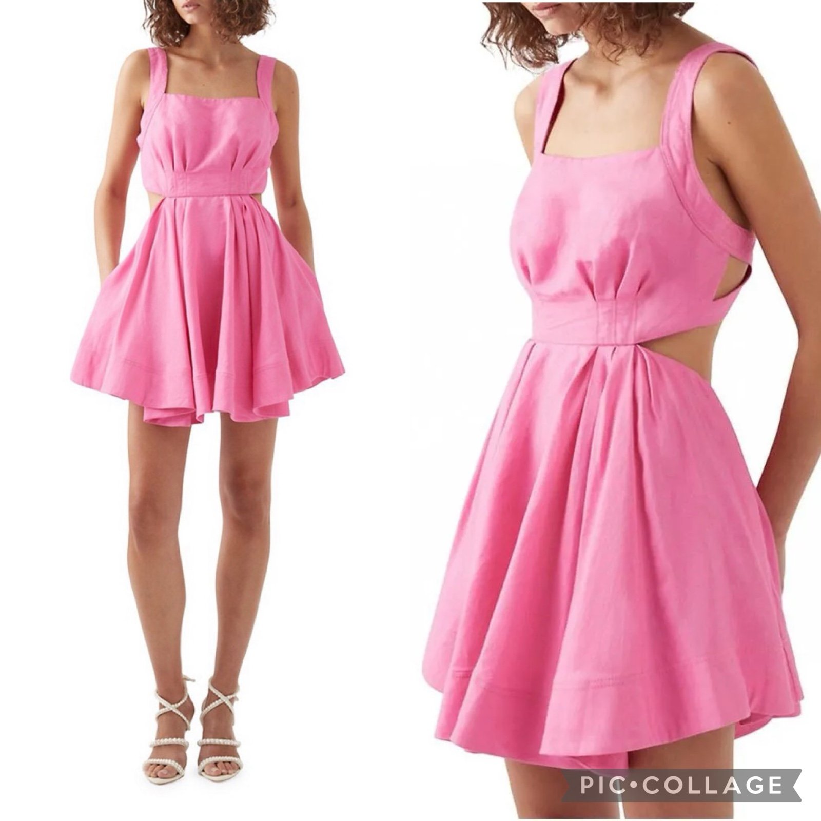 Aje Clara Tie Back Mini Dress in Pink in US8 AU12