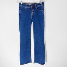 Free People Exposed Button Fly High Rise Flare Denim Jeans Size 26