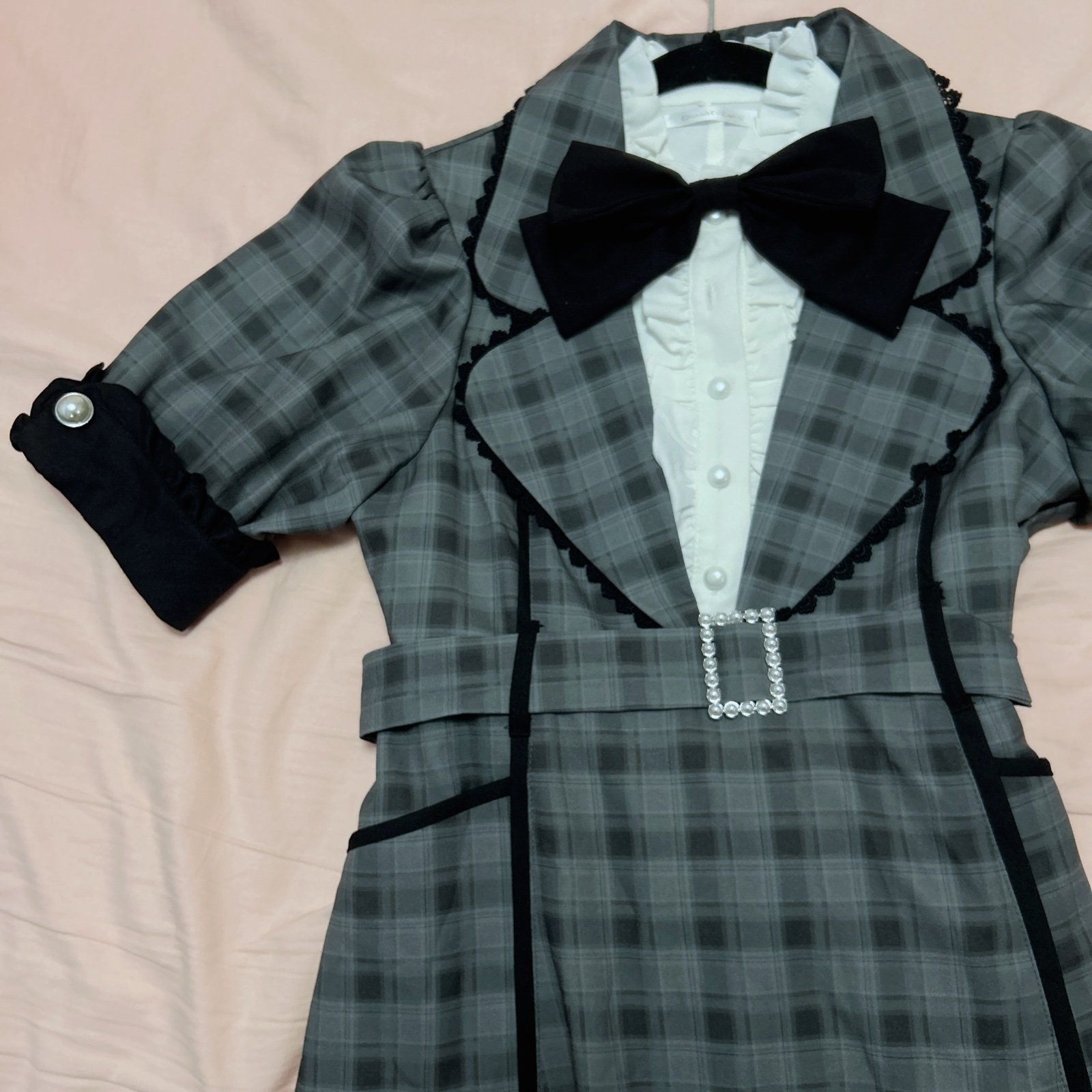 dearmylove gingham grey and black dress
