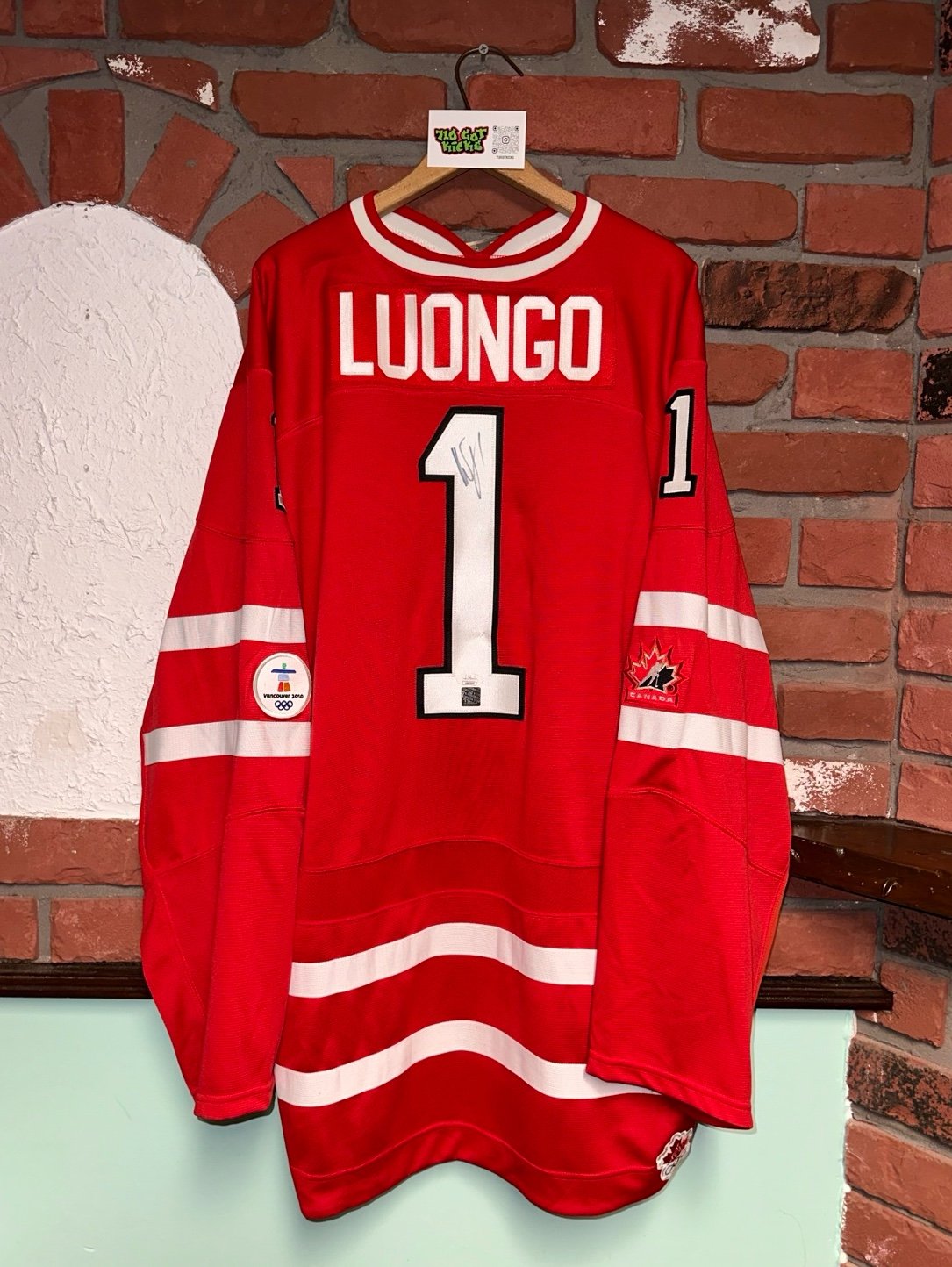 NHL ROBERTO LUONGO TEAM CANADA Olympic #1 Red Autographed Signed Hockey Jersey