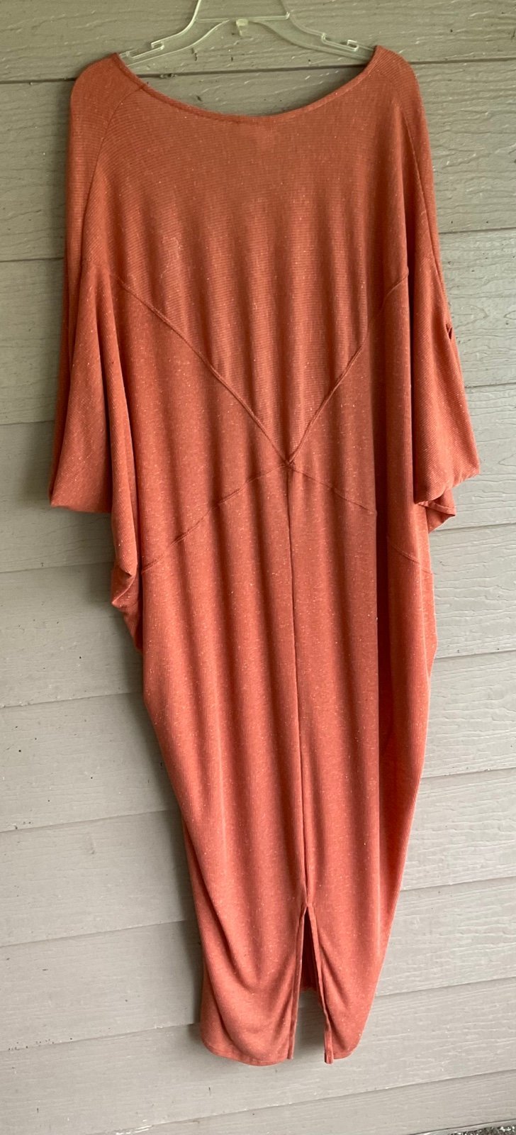 NWT Free People Terra Cotta knit stretchy dress Sz Large SUNSET MAXI