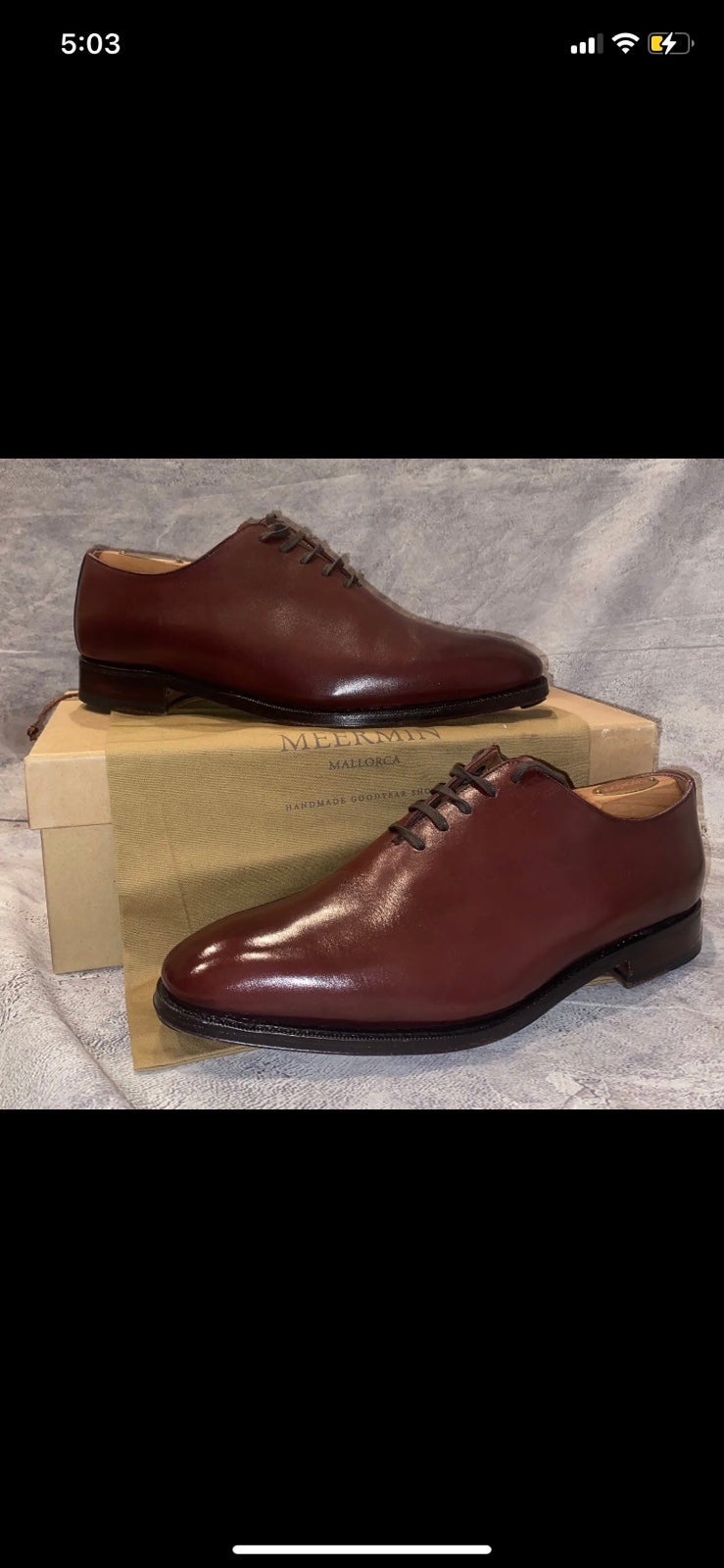 Meermin Mallorca Calf E OXBLOOD Goodyear Oxford Wholecut Dress Shoes 8.5US 7.5UK