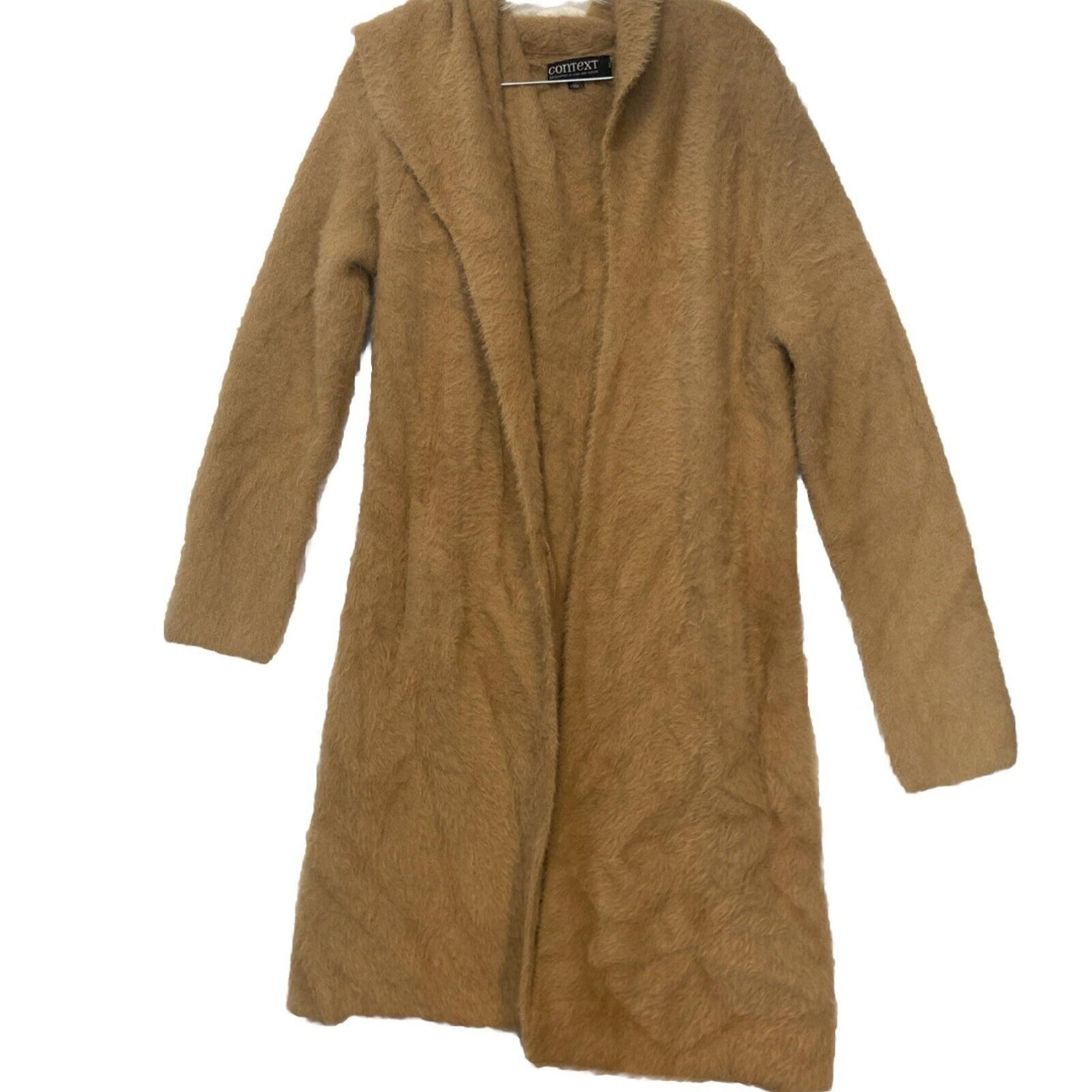 Vintage Context By Lord And Taylor  Brown Faux Fur  Cardigan With Pockets  M