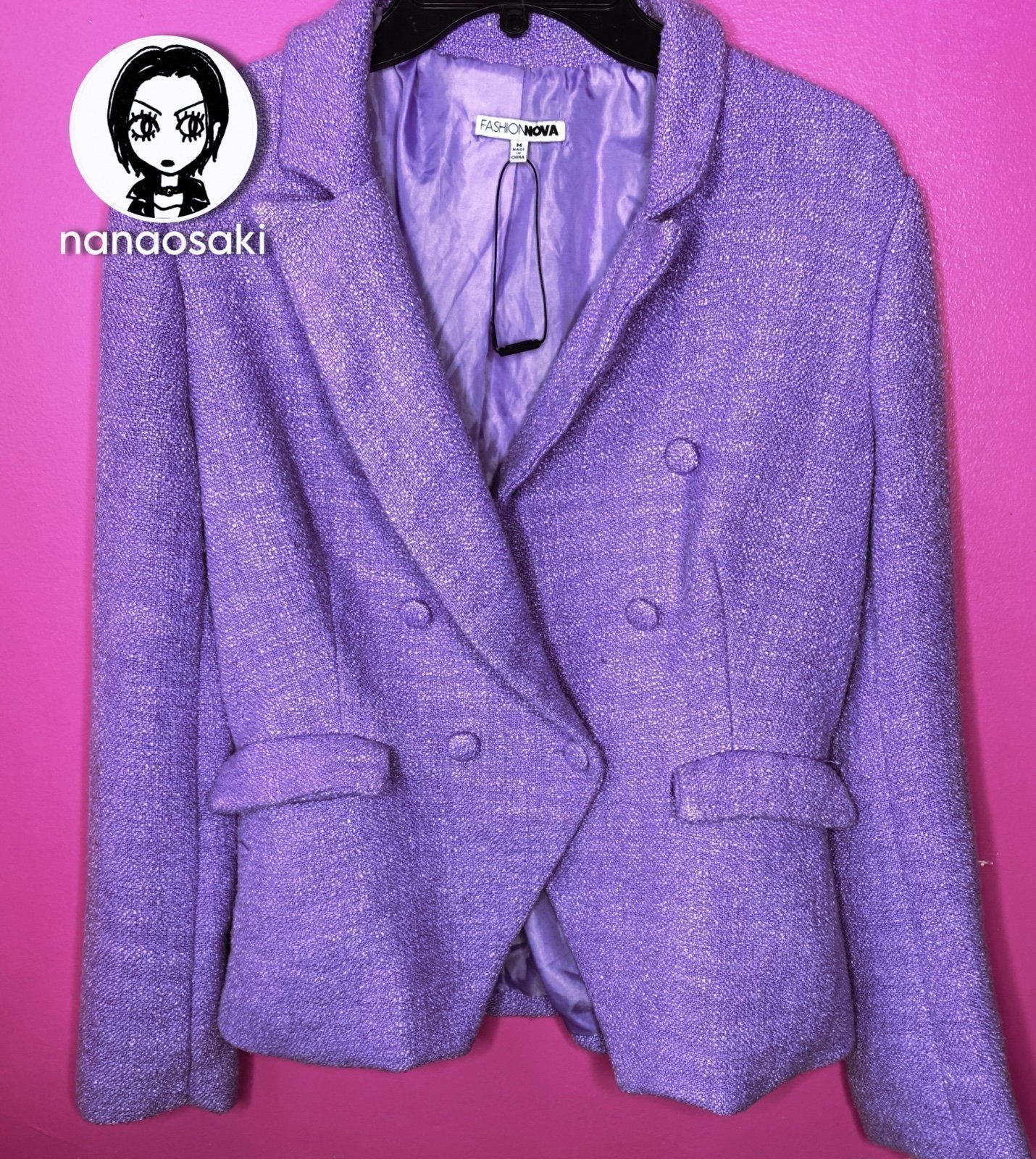 Fashion Nova Blazer Skirt Purple Set Medium
