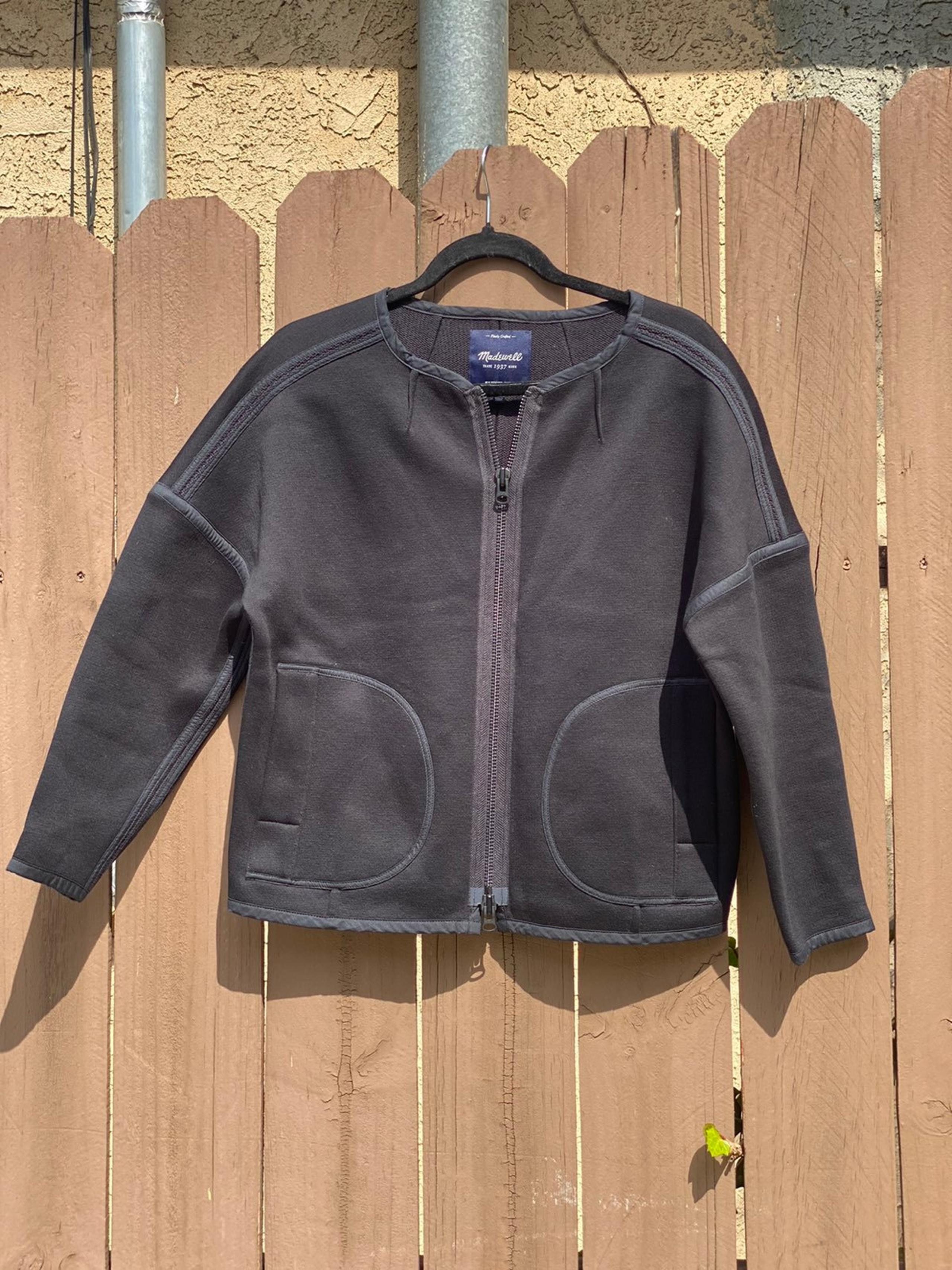 Madewell Structured Black Full Zip Sweater